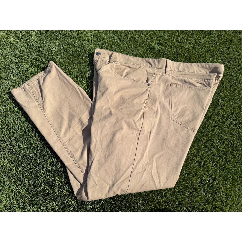 Tailor Vintage Men Golf Performance Tech Pants Canaan Slim Fit Khaki Brown 36x30
